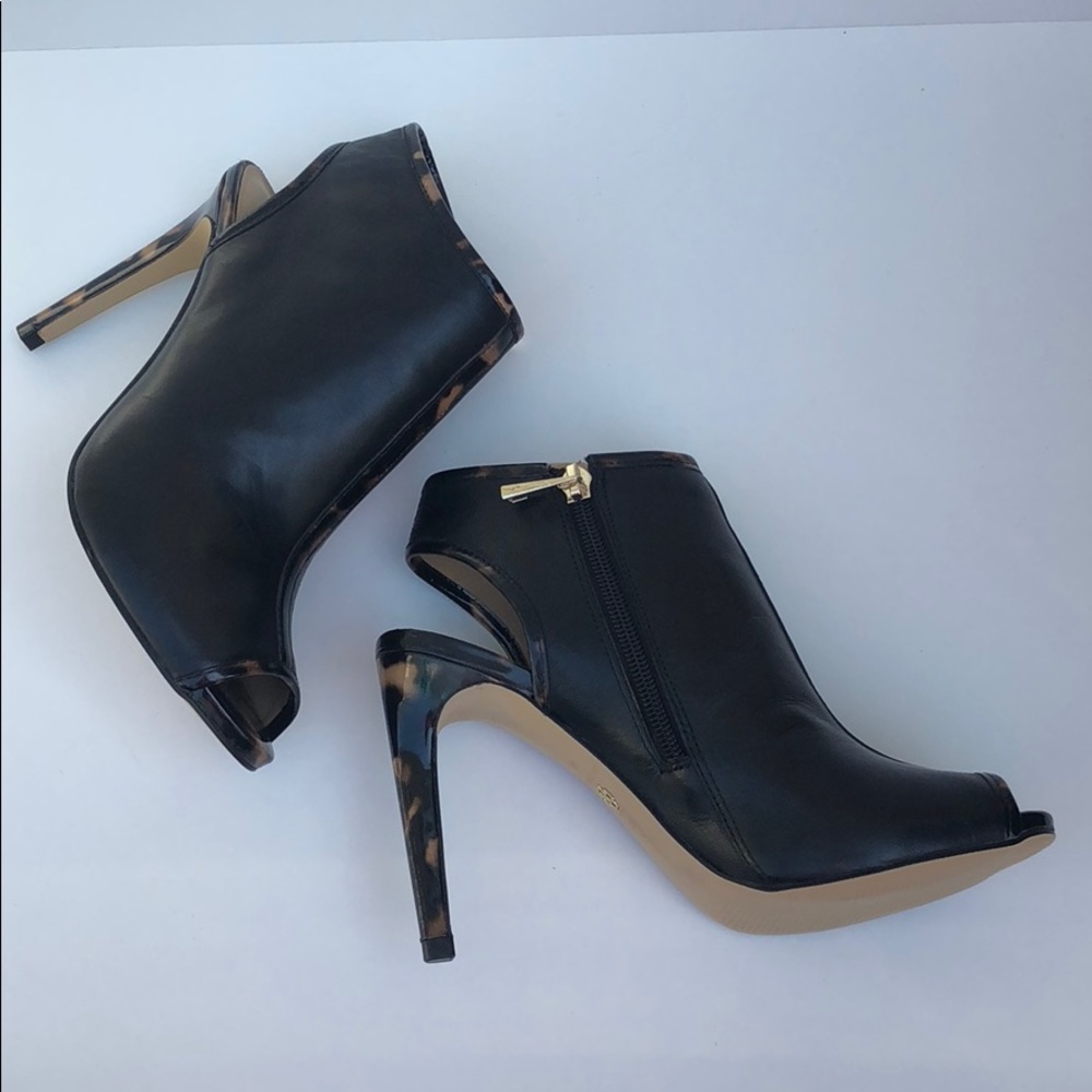 Ann Taylor Peep Toe Black Mule Slides Bootie NWOB - Picture 6 of 8